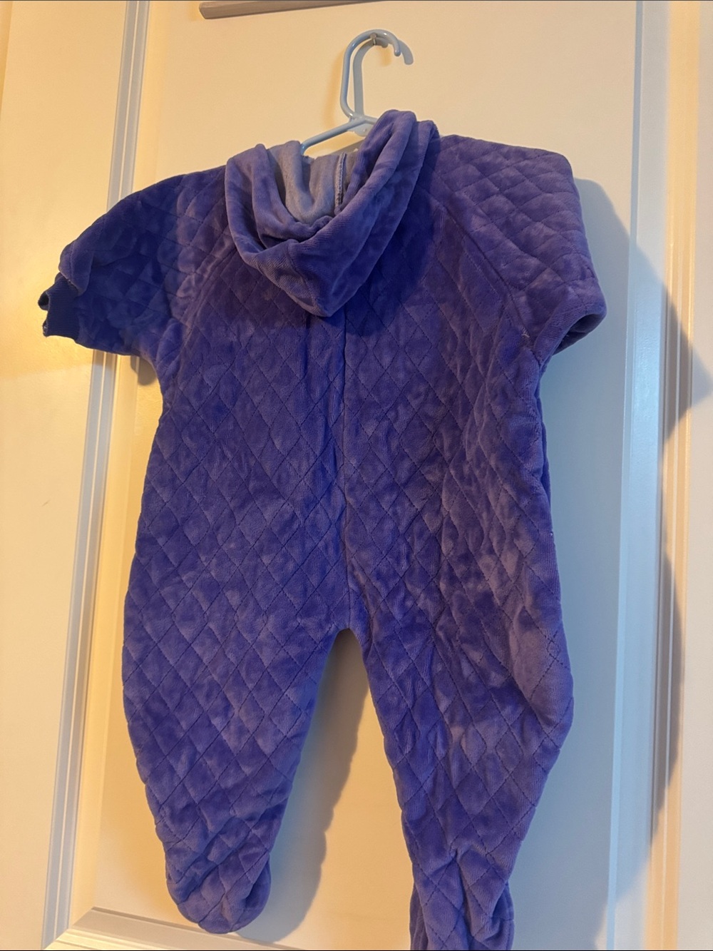 Little me 9mo purple full zip body suit sleep warm nap sack footie - Picture 4 of 6